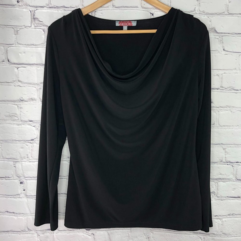 Carol Rose draped neck essential black top